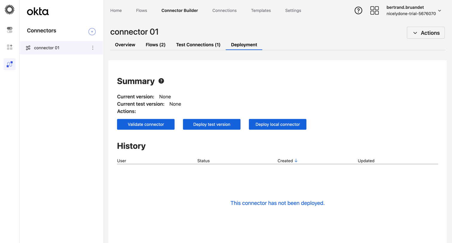 Okta - connector 01 | Okta screen