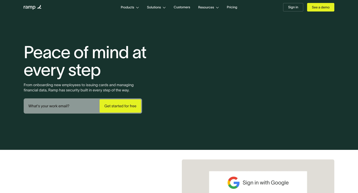 Ramp - Corporate Card Security - 247 Monitoring and Spend Controls | Ramp screen