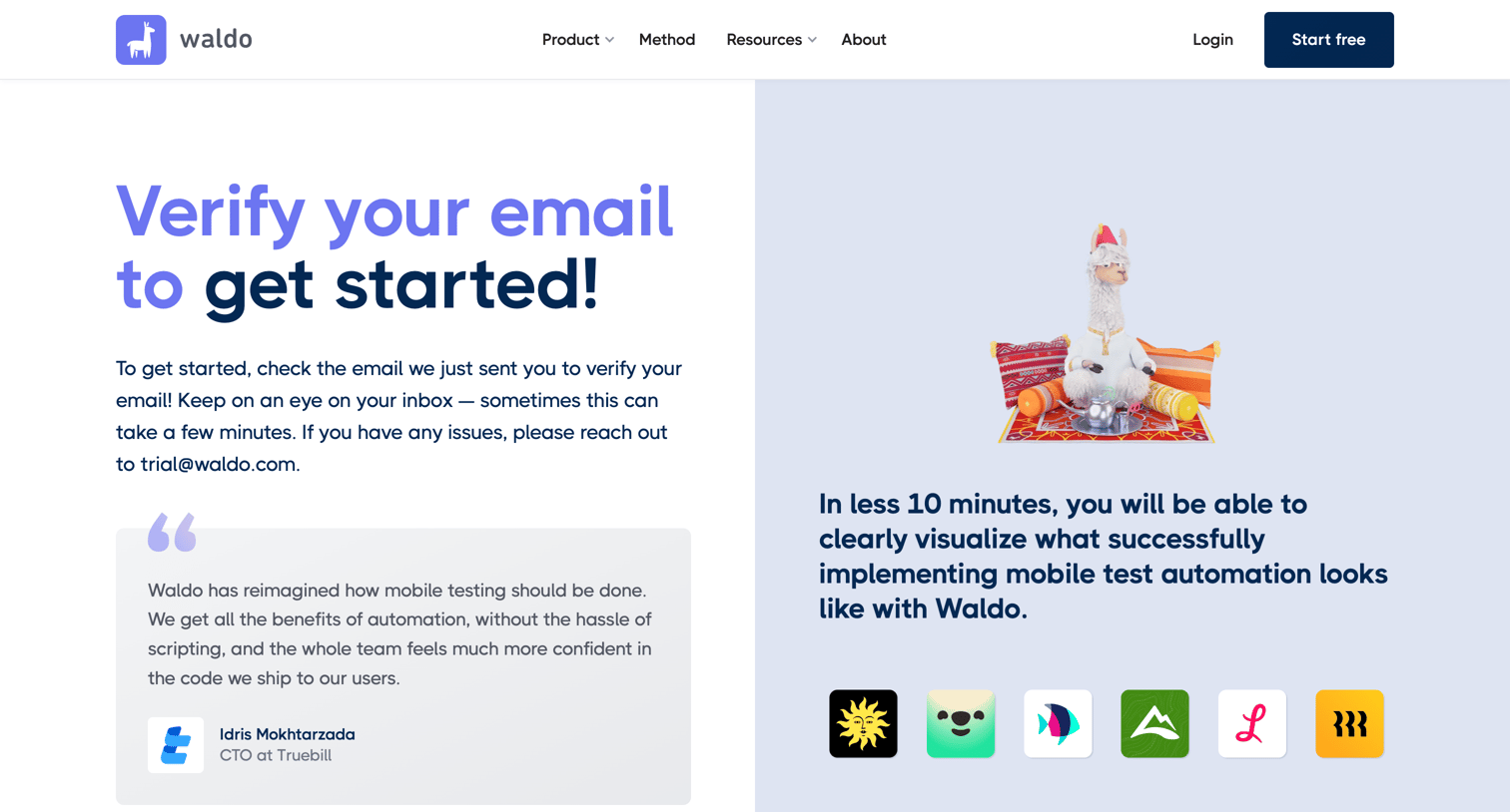 Waldo - Get started on your free trial | Waldo screen