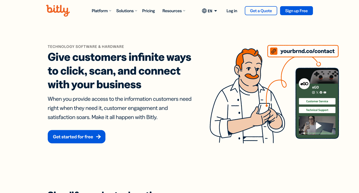 Bitly - Bitly for Technology | Enhancing Product Education Tracking screen