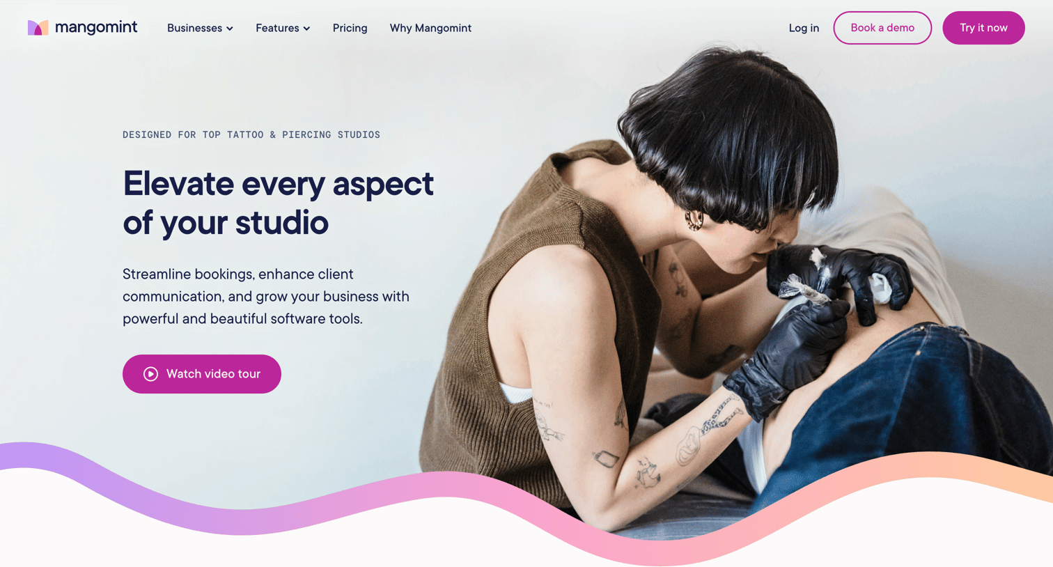 Mangomint - Highest-Rated Tattoo | Piercing Studio Software  Mangomint screen
