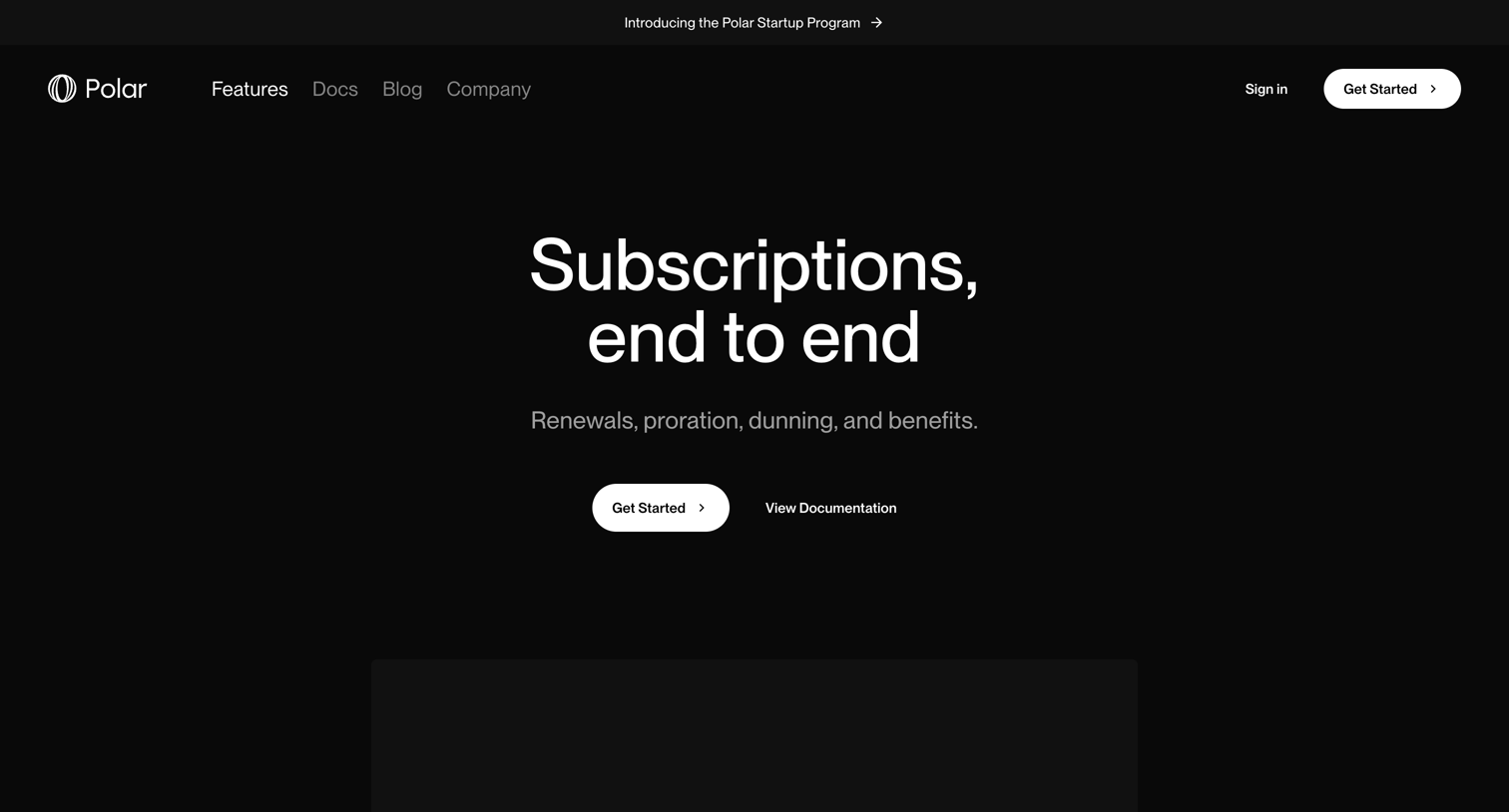 Polar - Subscriptions | Polar screen