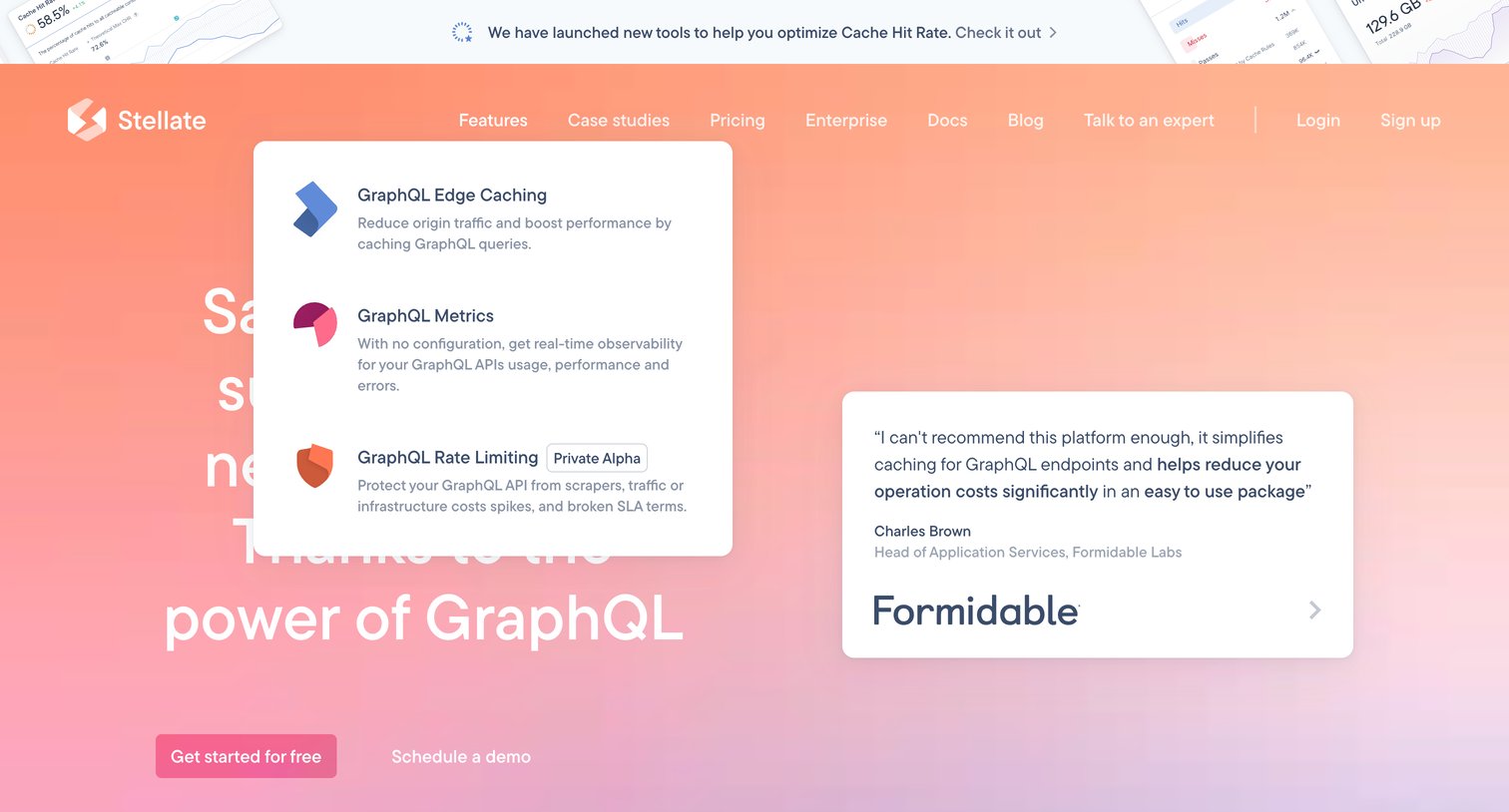 Stellate - Stellate - The GraphQL Edge Caching Company screen