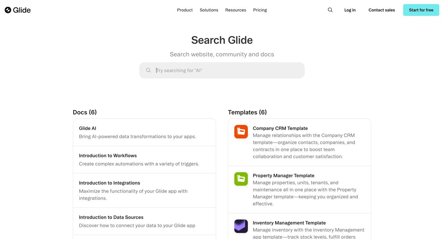 Glide - Glide Search in Glide screen