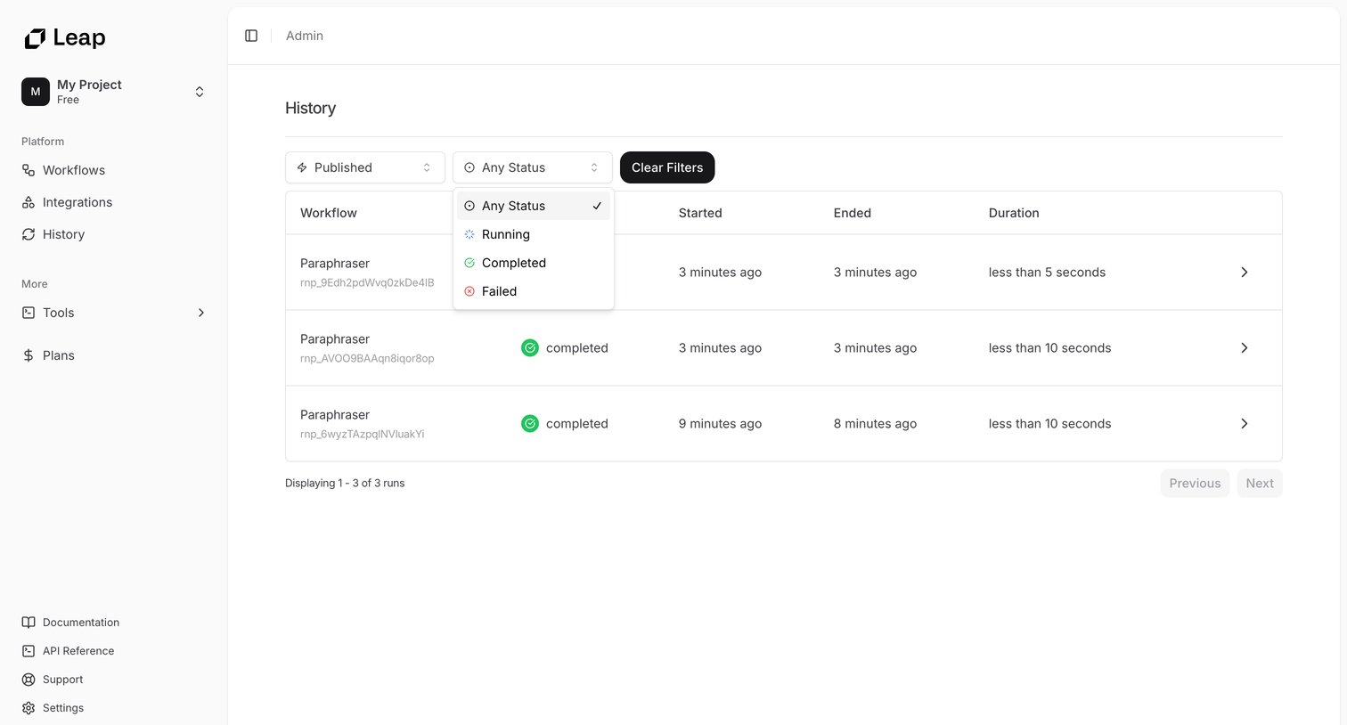Leap - Leap AI | Automate any workflow with AI screen