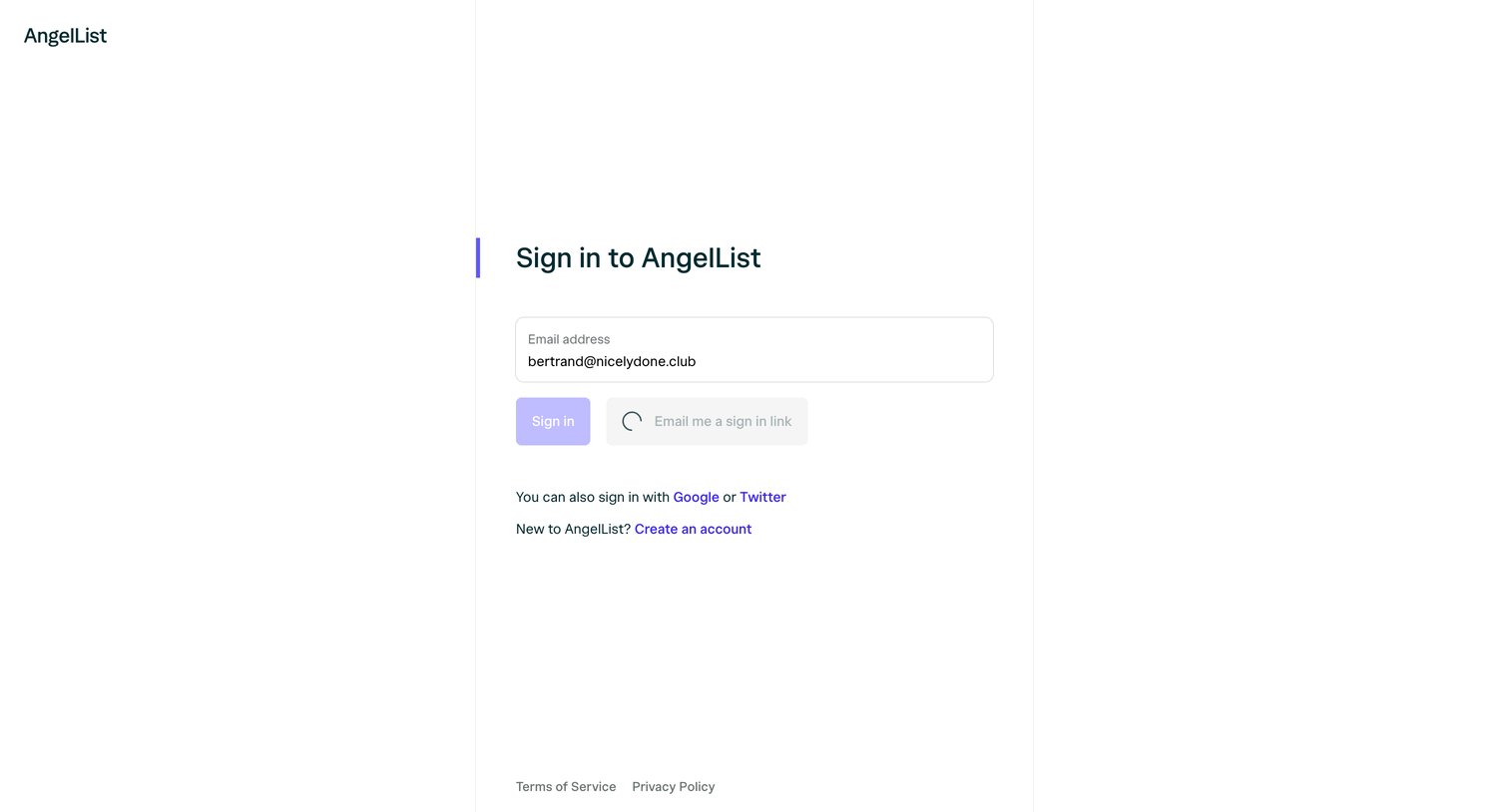 Angellist - AngelList screen