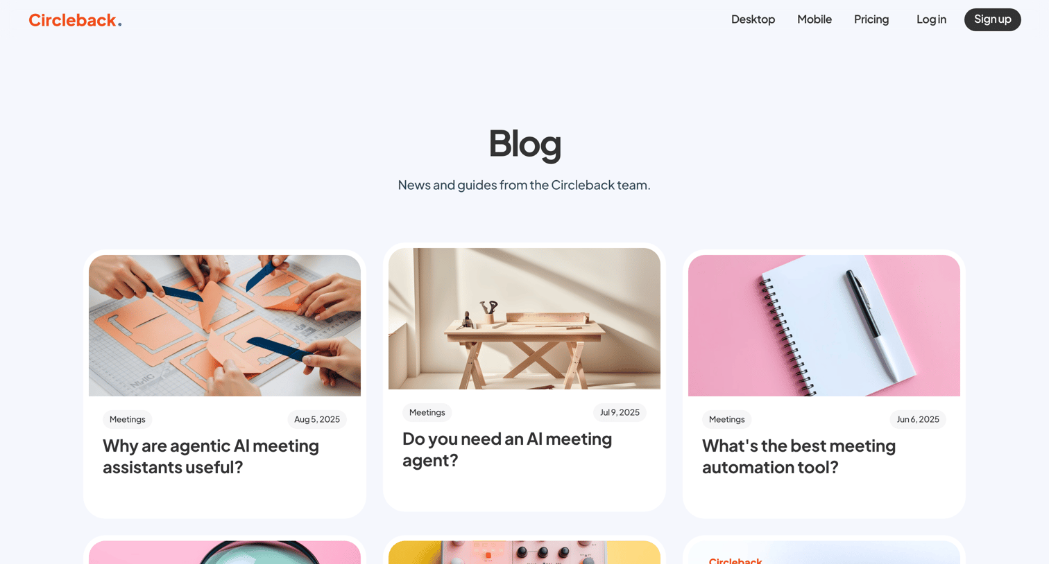 Circleback - Blog - Circleback screen
