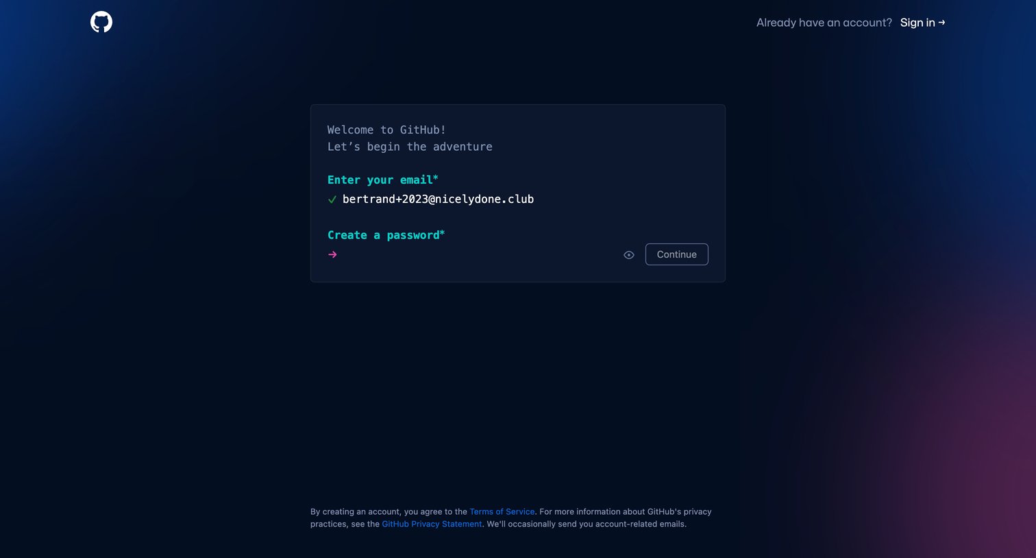 Github - Join GitHub · GitHub screen