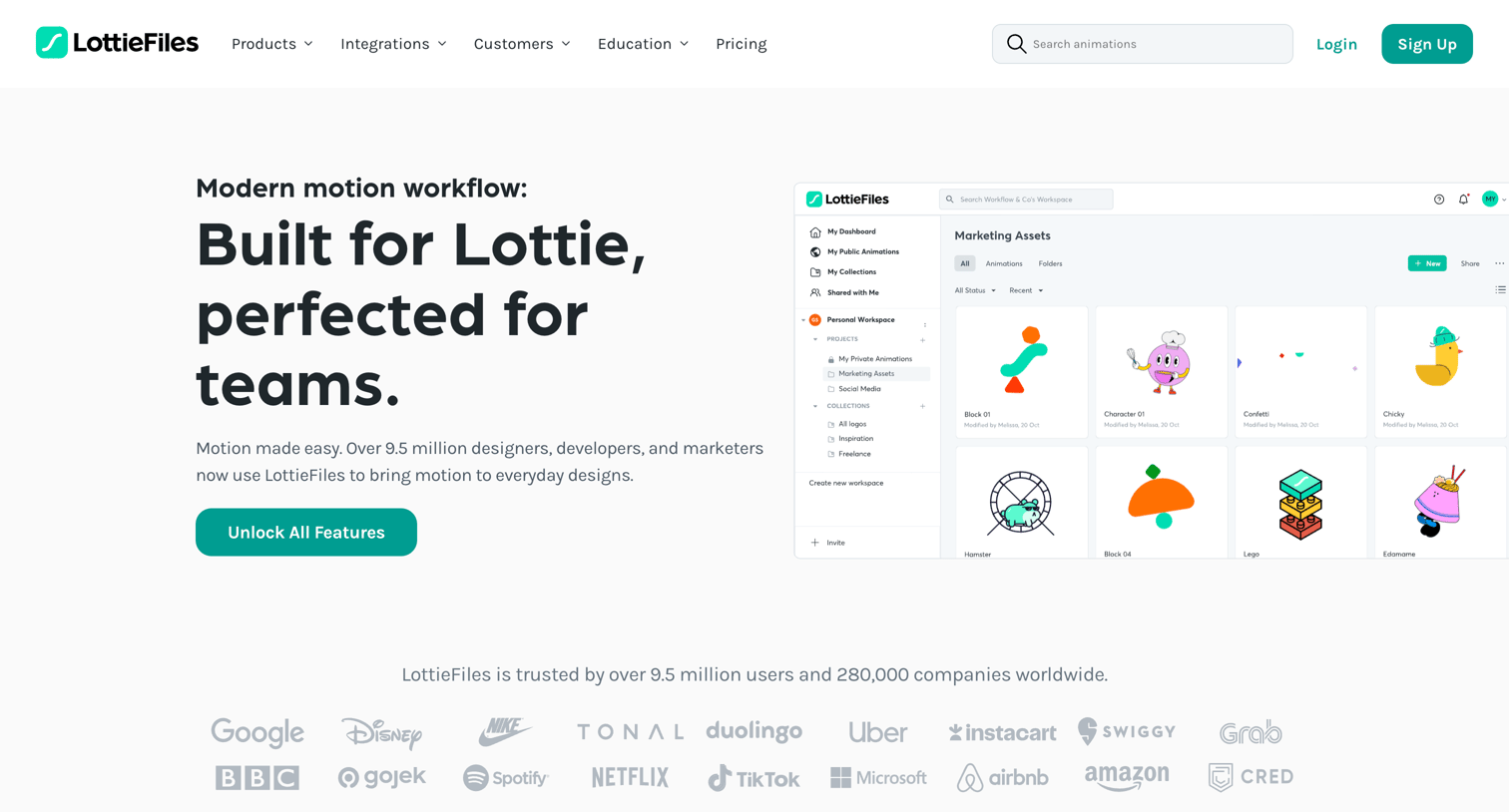 Lottie - LottieFiles Organization Plan – Built for Teams. screen