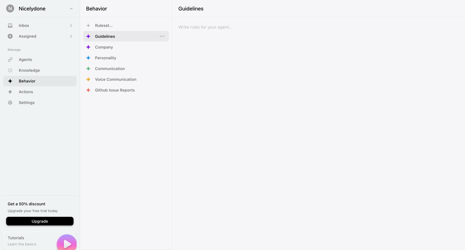Lemni - Behavior › Guidelines screen