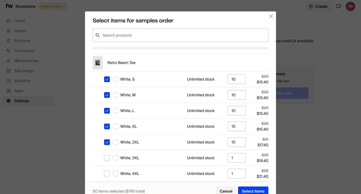 Fourthwall - Dashboard screen