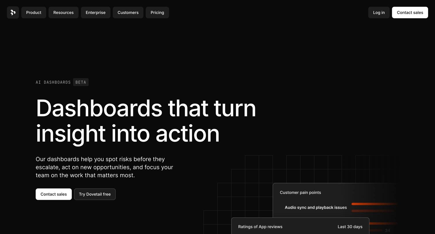 Dovetail - Dashboards to visualize customer trends  Dovetail screen