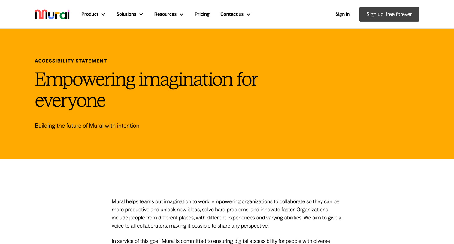 Mural - Accessibility Statement | Mural screen
