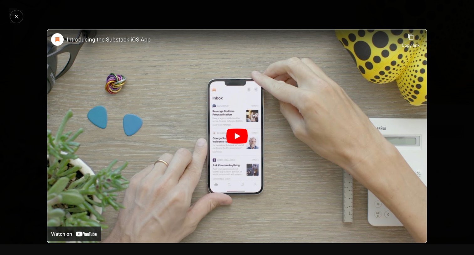 Substack - Introducing the Substack app screen
