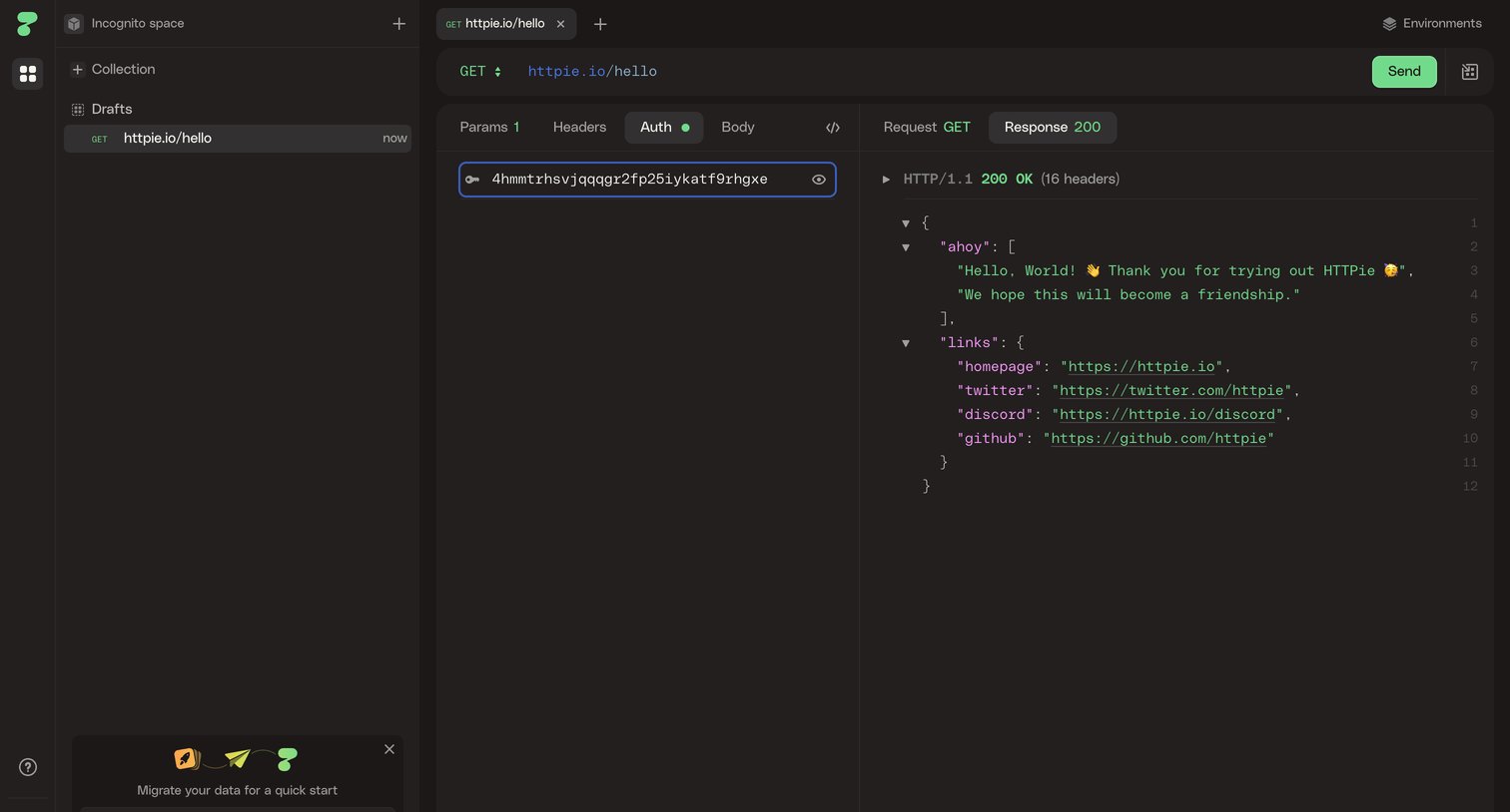 Httpie - HTTPie for Web — API testing client screen