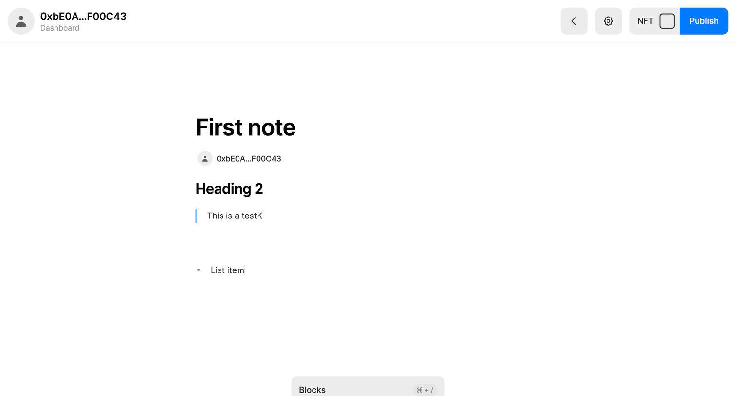 Mirror - Write – Dashboard – Mirror screen