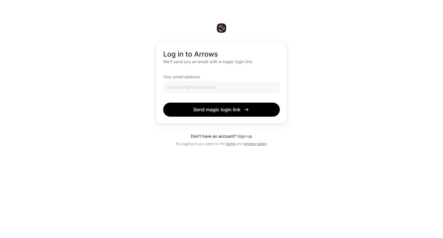 Arrows - Shared onboarding plans – Arrows.to screen