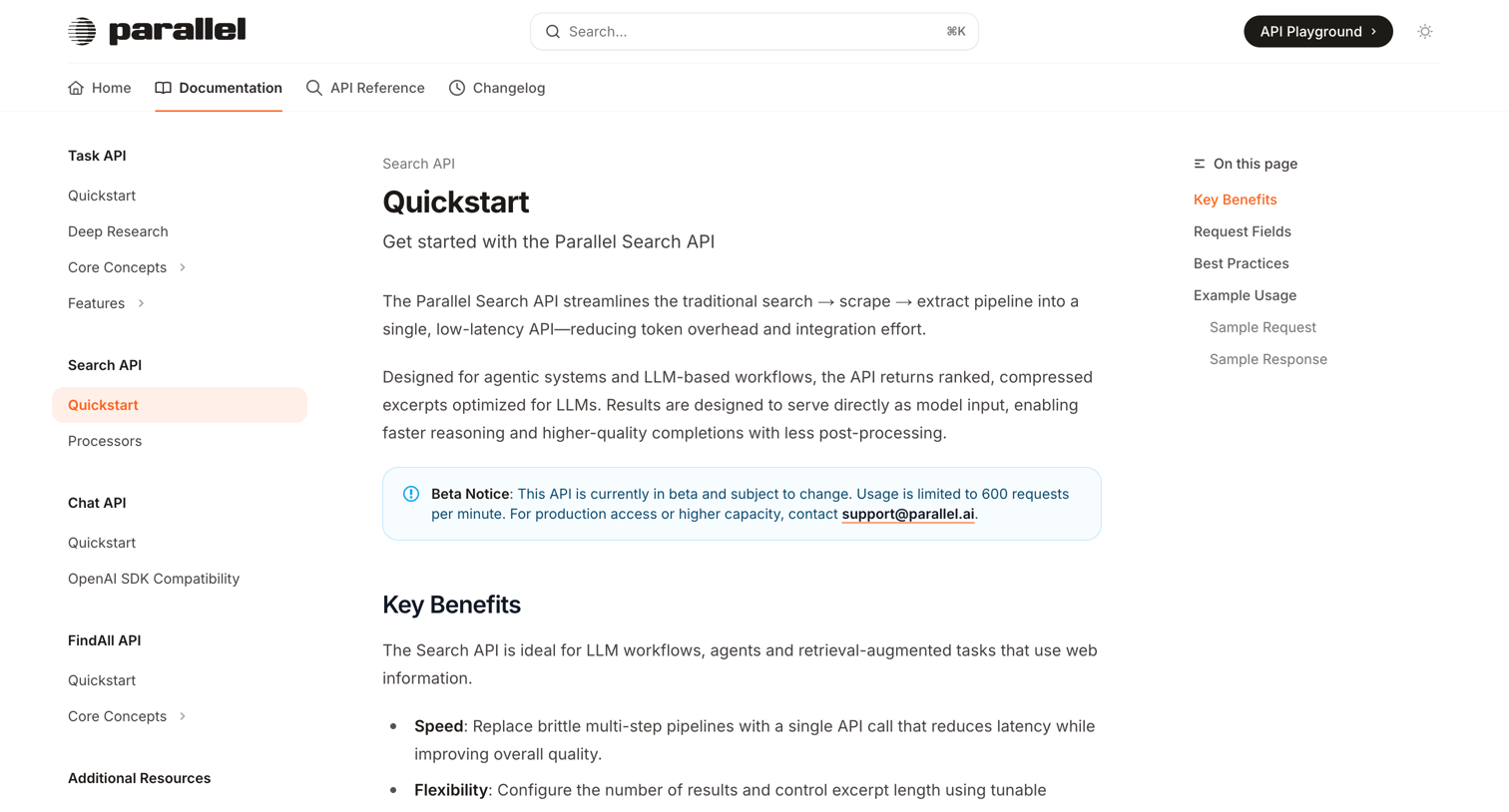 Parallel - Quickstart - Parallel screen