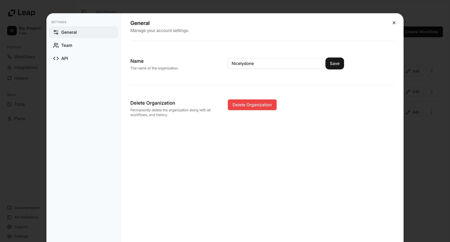 Leap - Leap AI | Automate any workflow with AI screen
