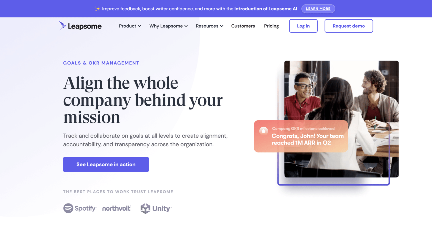 Leapsome - Goals | OKR Management Software  Leapsome screen