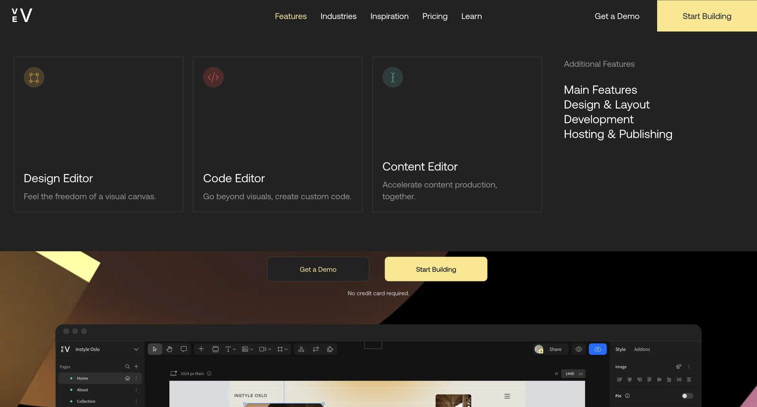 Vev - Vev No-code Web Design Platform for Professional Creatives screen