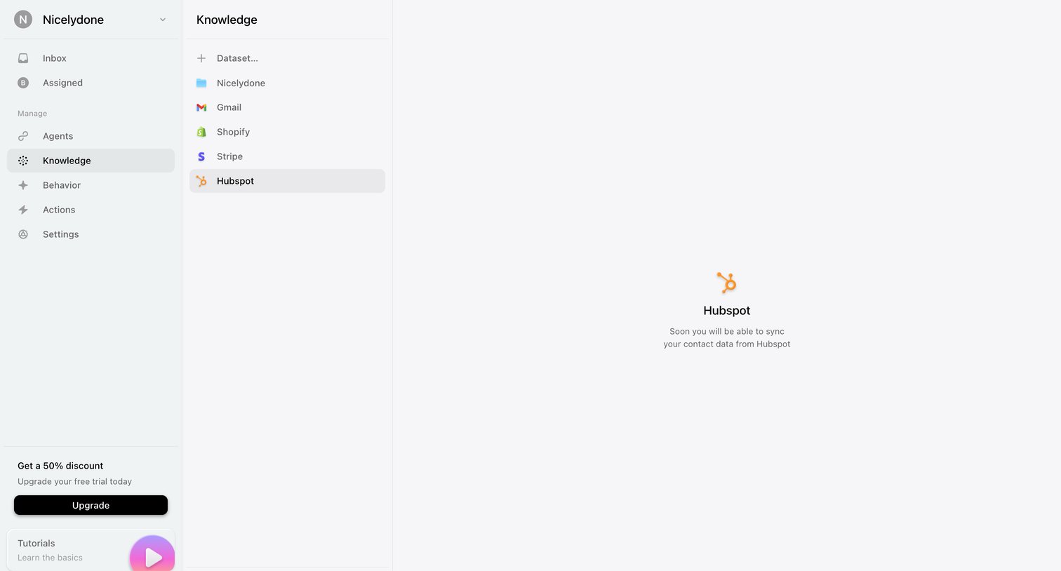 Lemni - Knowledge screen