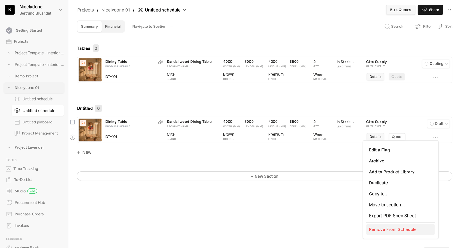 Programa - Schedule Details View | Programa screen