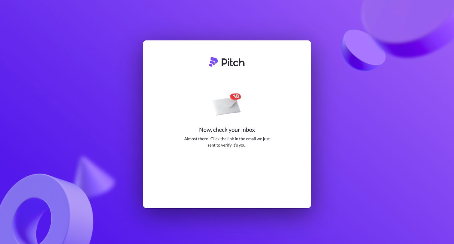 Pitch - Login to Pitch screen