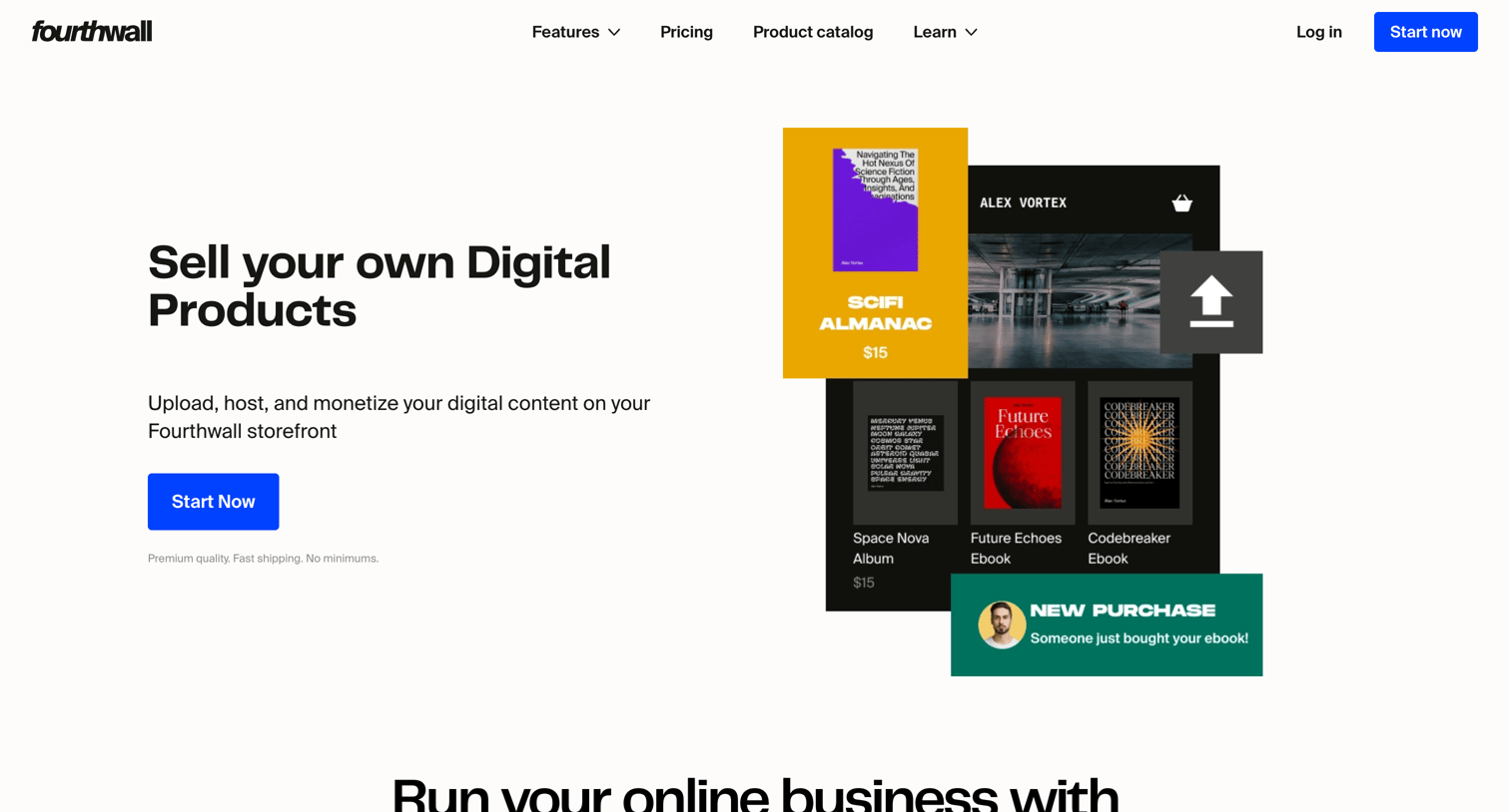 Fourthwall - Digital Products screen