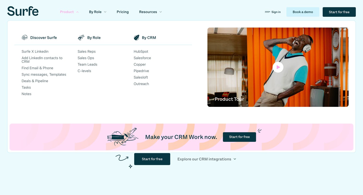 Surfe - SURFE - Connect your CRM with LinkedIn in 60 seconds screen