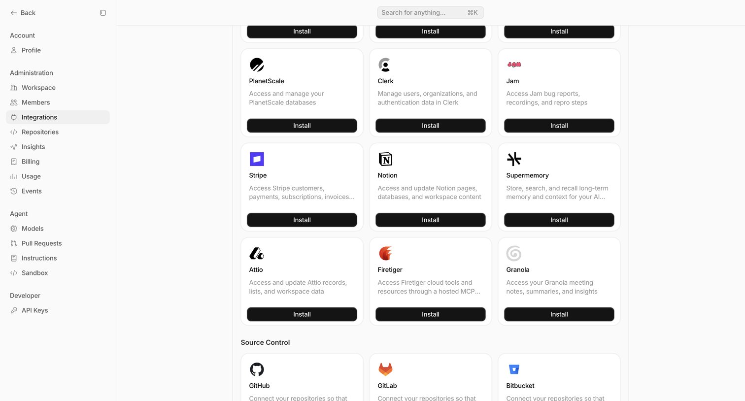 Integrations — Tembo from Tembo
