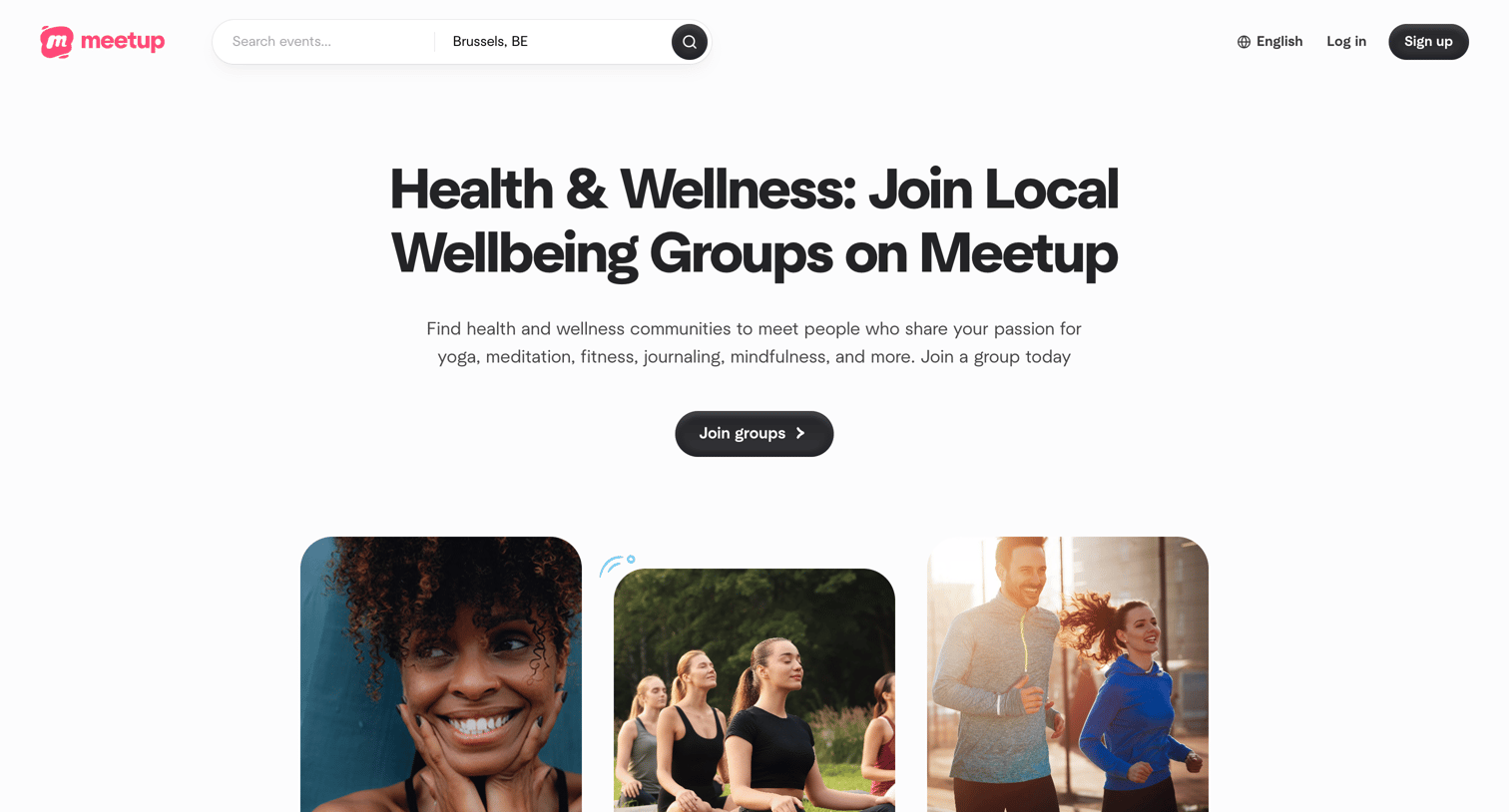 Meetup - Health & Wellness Join Local Wellbeing Groups on Meetup  Meetup screen