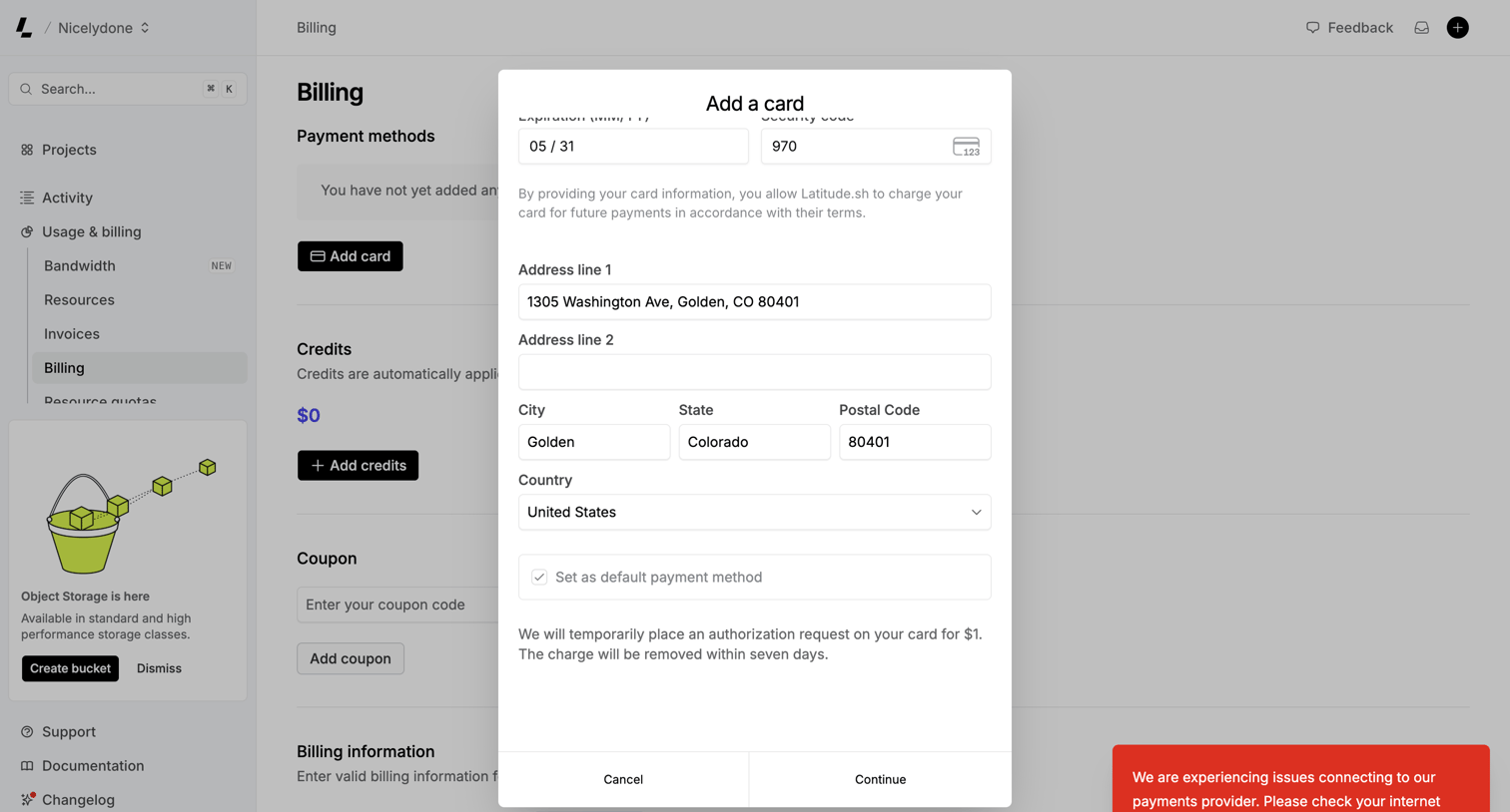 Latitude.sh - Billing – Dashboard - Latitude.sh screen