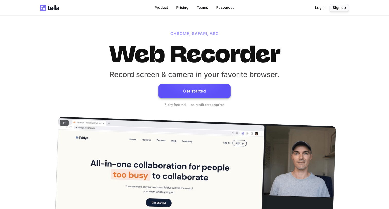 Tella - Web Recorder — Tella Screen Recorder screen