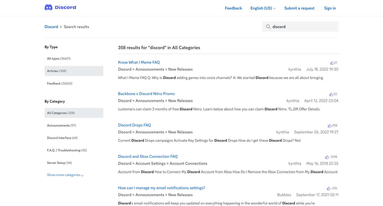 Discord - Search results – Discord screen