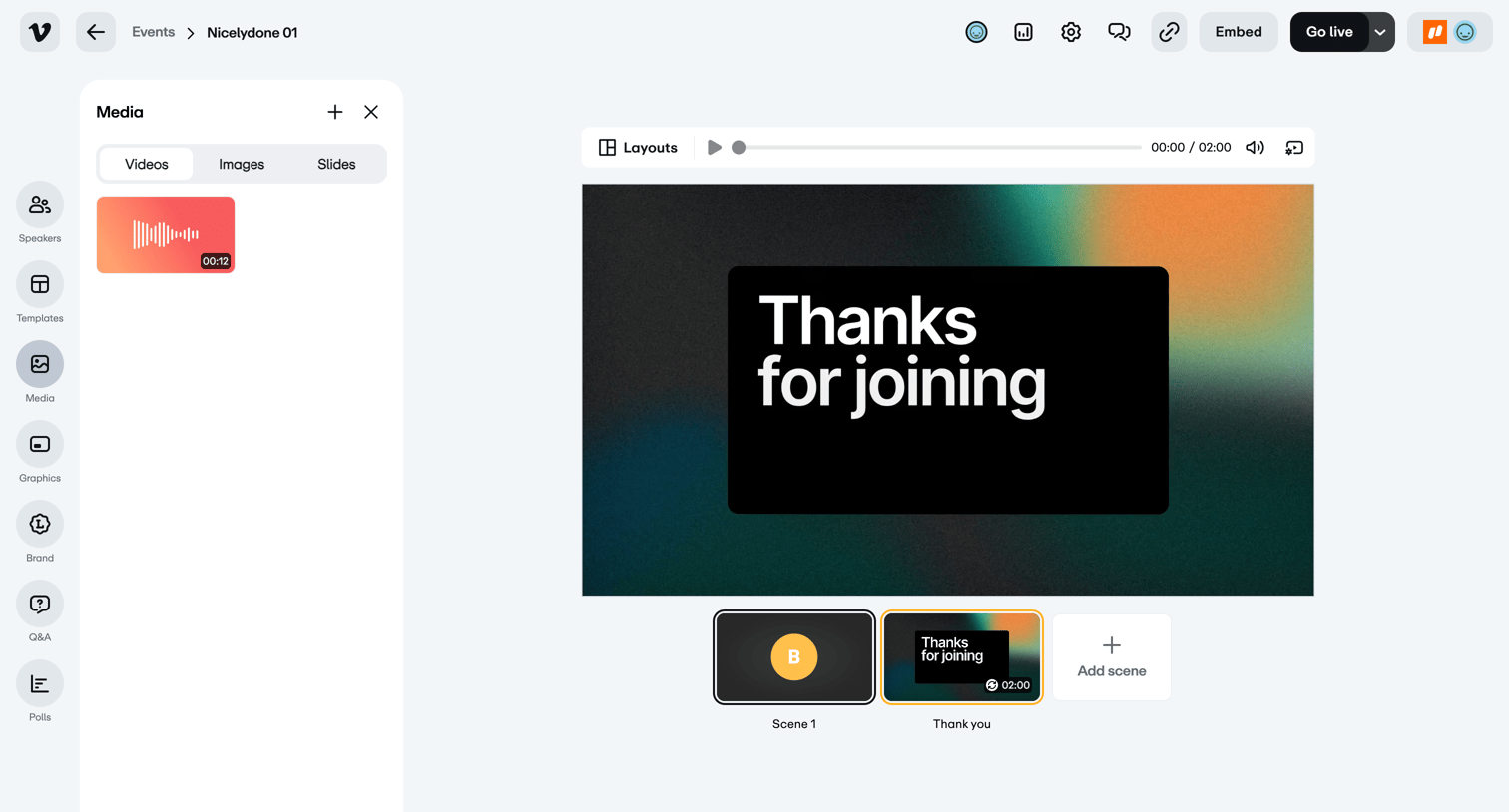 Vimeo screen