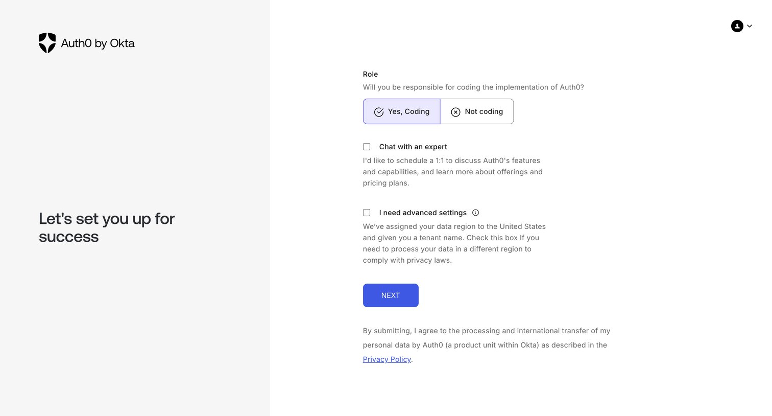 Auth0 - Profile - Auth0 screen