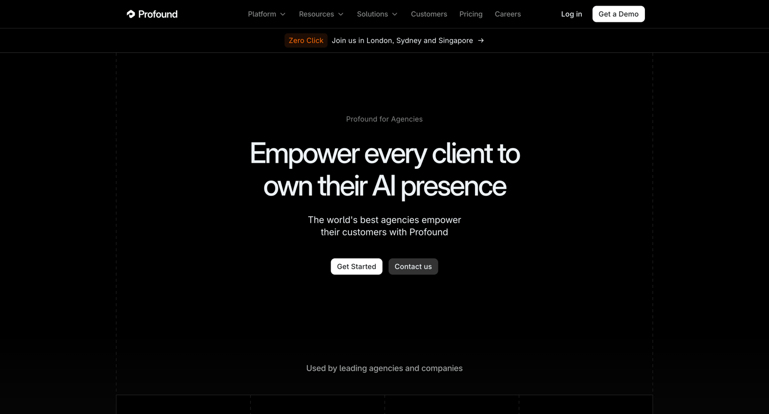 Tryprofound - Profound for Agencies screen
