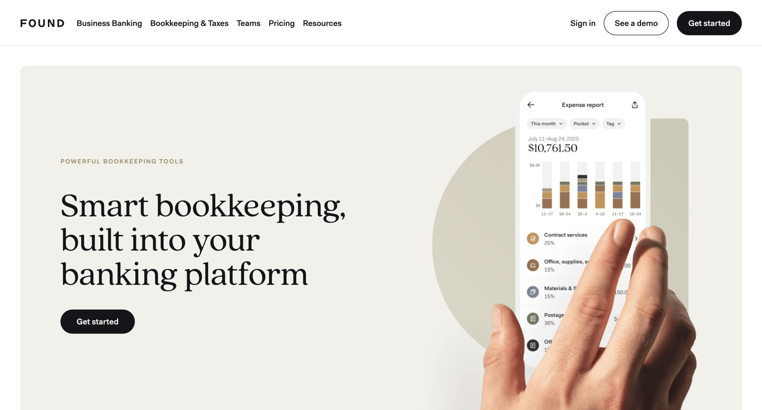 Found - Found  Bookkeeping App for Small Businesses screen