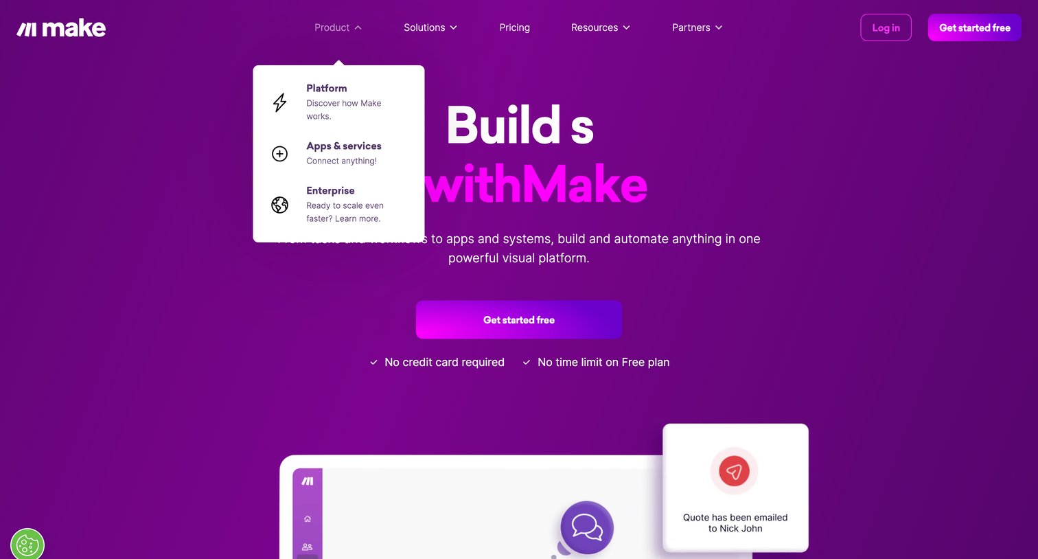 Make - Make Automation Software Connect Apps Design Workflows screen