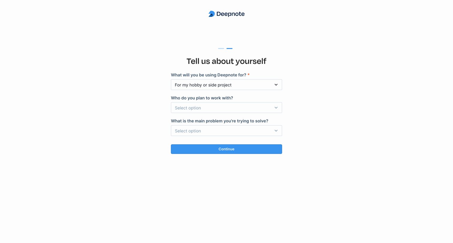 Deepnote screen