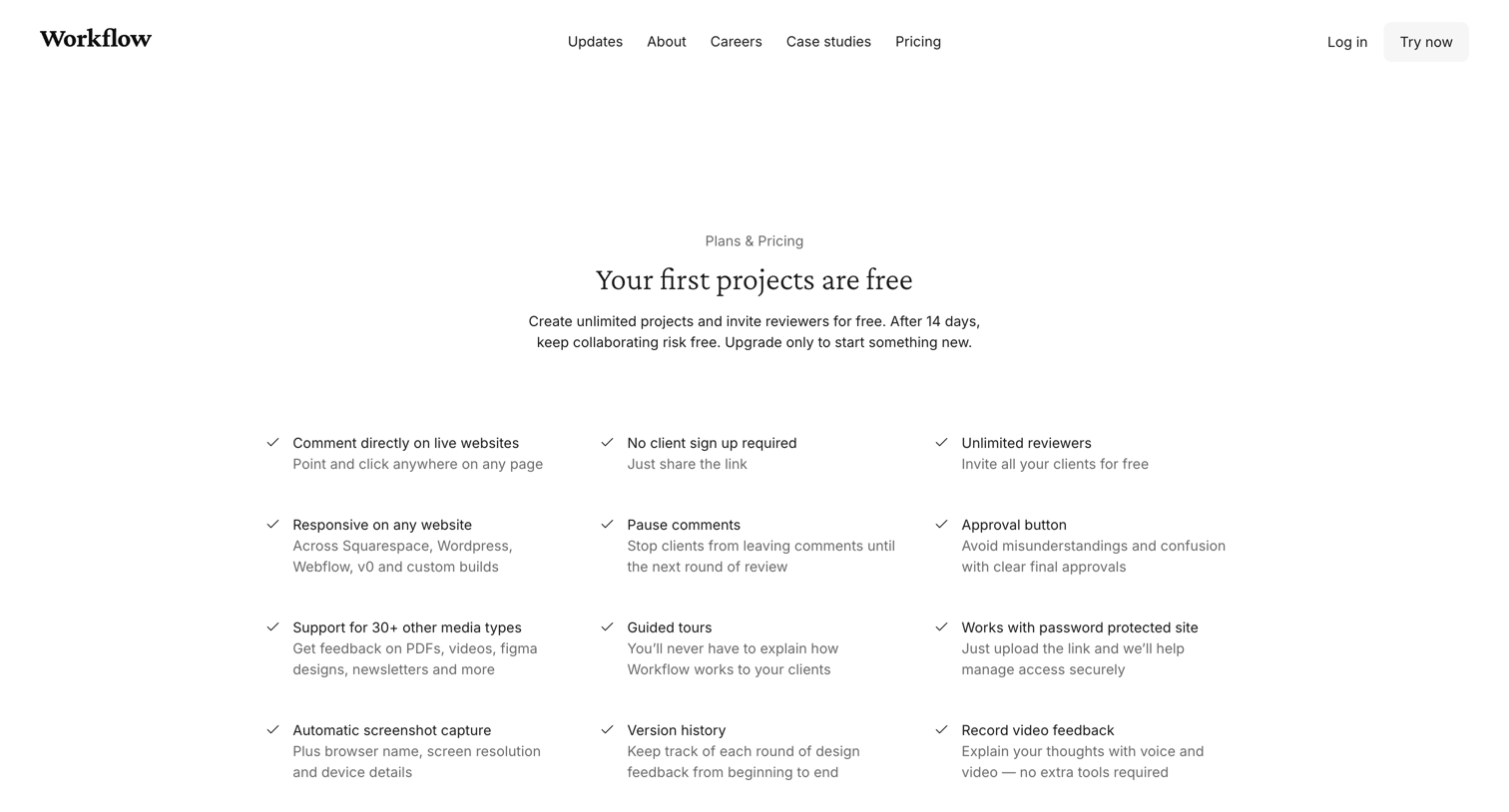 Workflow - Workflow – Pricing screen