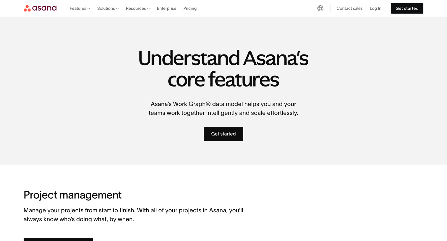 Asana - Asanas Work Tracking | Project Management Features • Asana screen