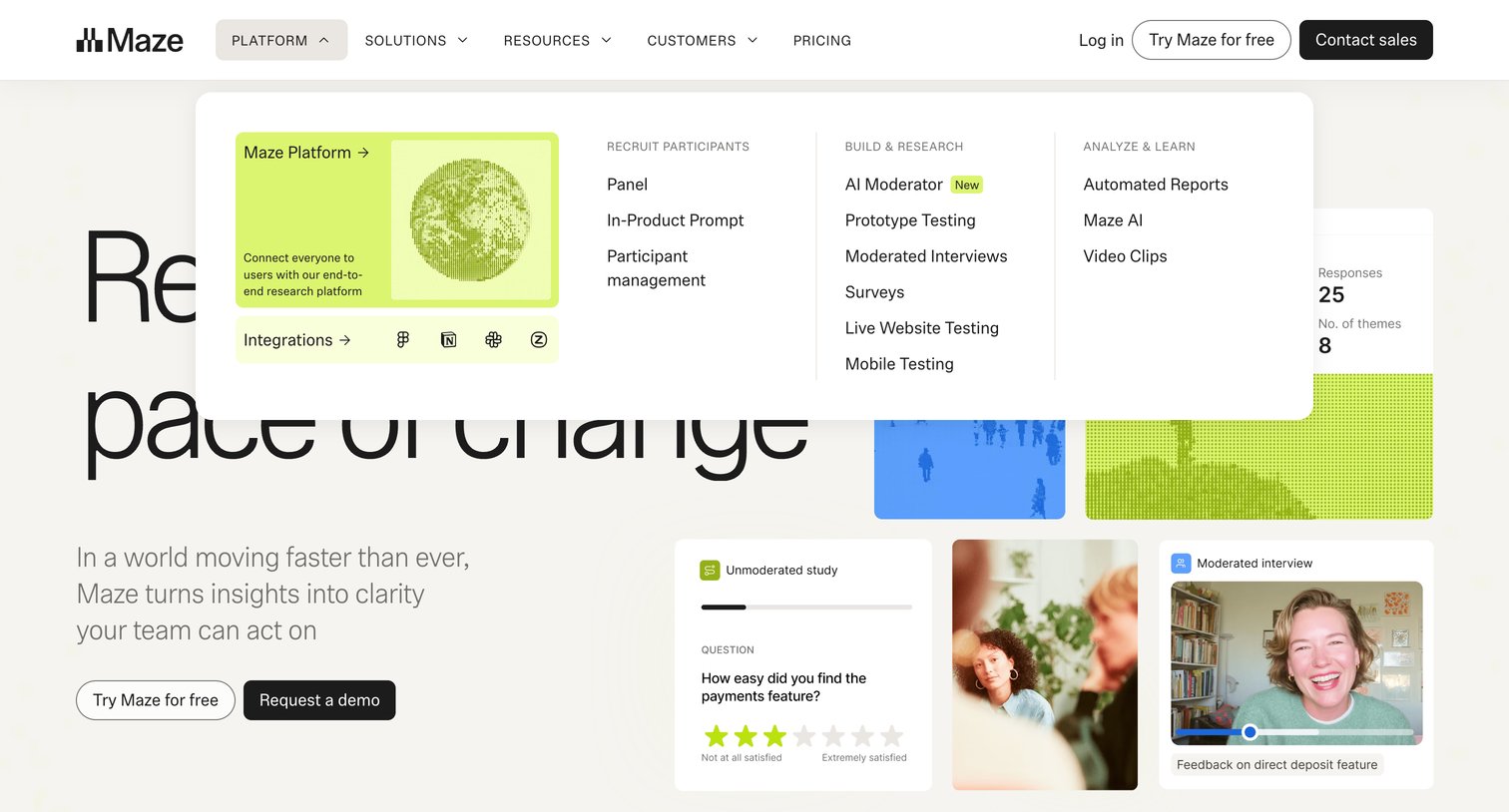 Maze - Maze  User Research and Testing Platform screen