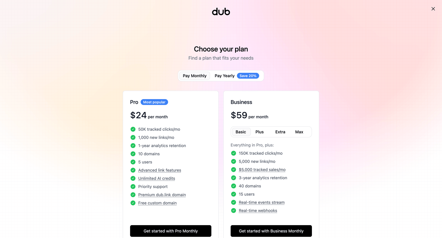 Dub - Dub.co - Link Management for Modern Marketing Teams screen