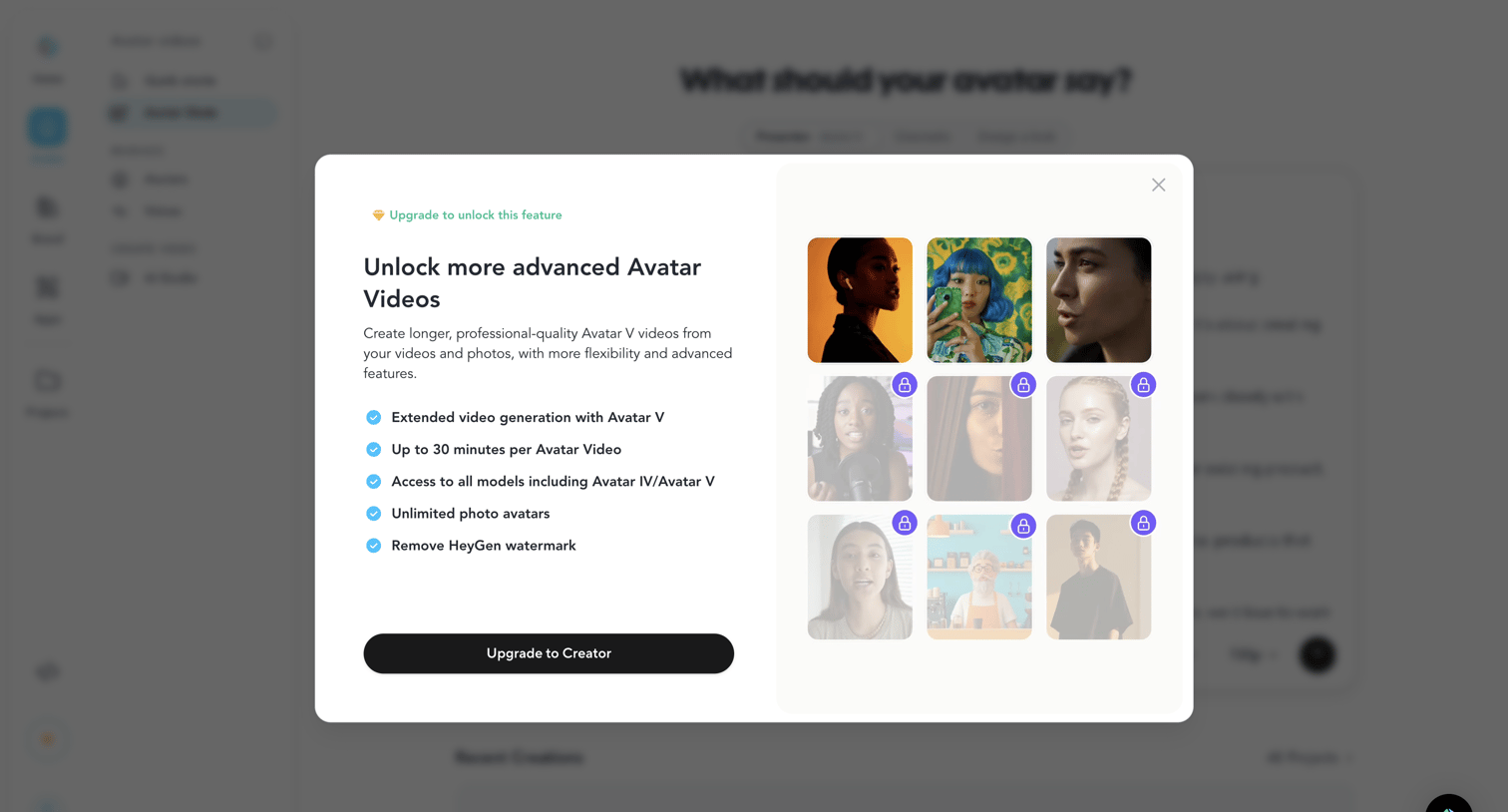 HeyGen - HeyGen - Avatar screen