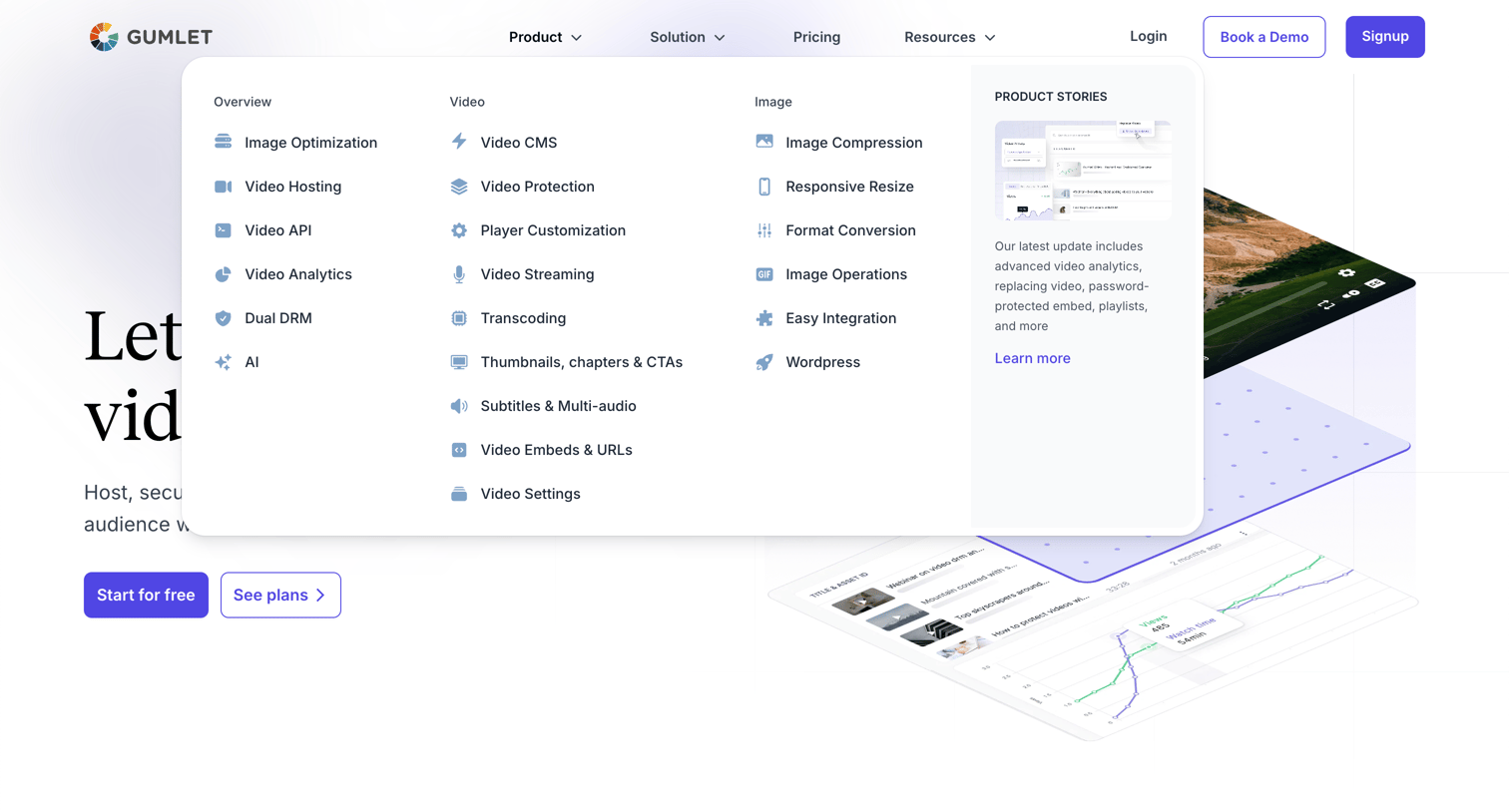 Gumlet - Gumlet - One-Stop Video Hosting and Video Streaming Solution screen