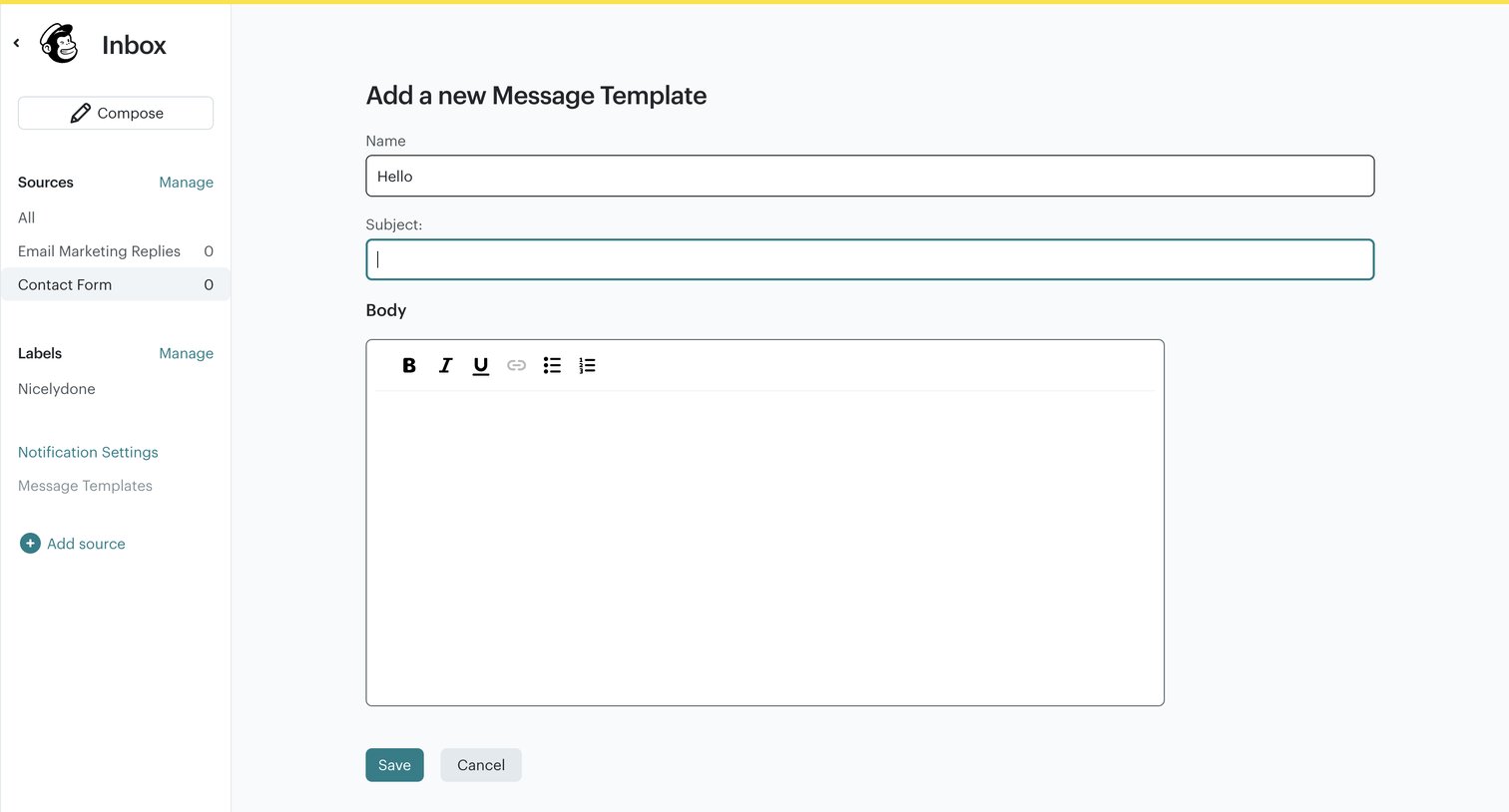 Mailchimp - Inbox | Mailchimp screen