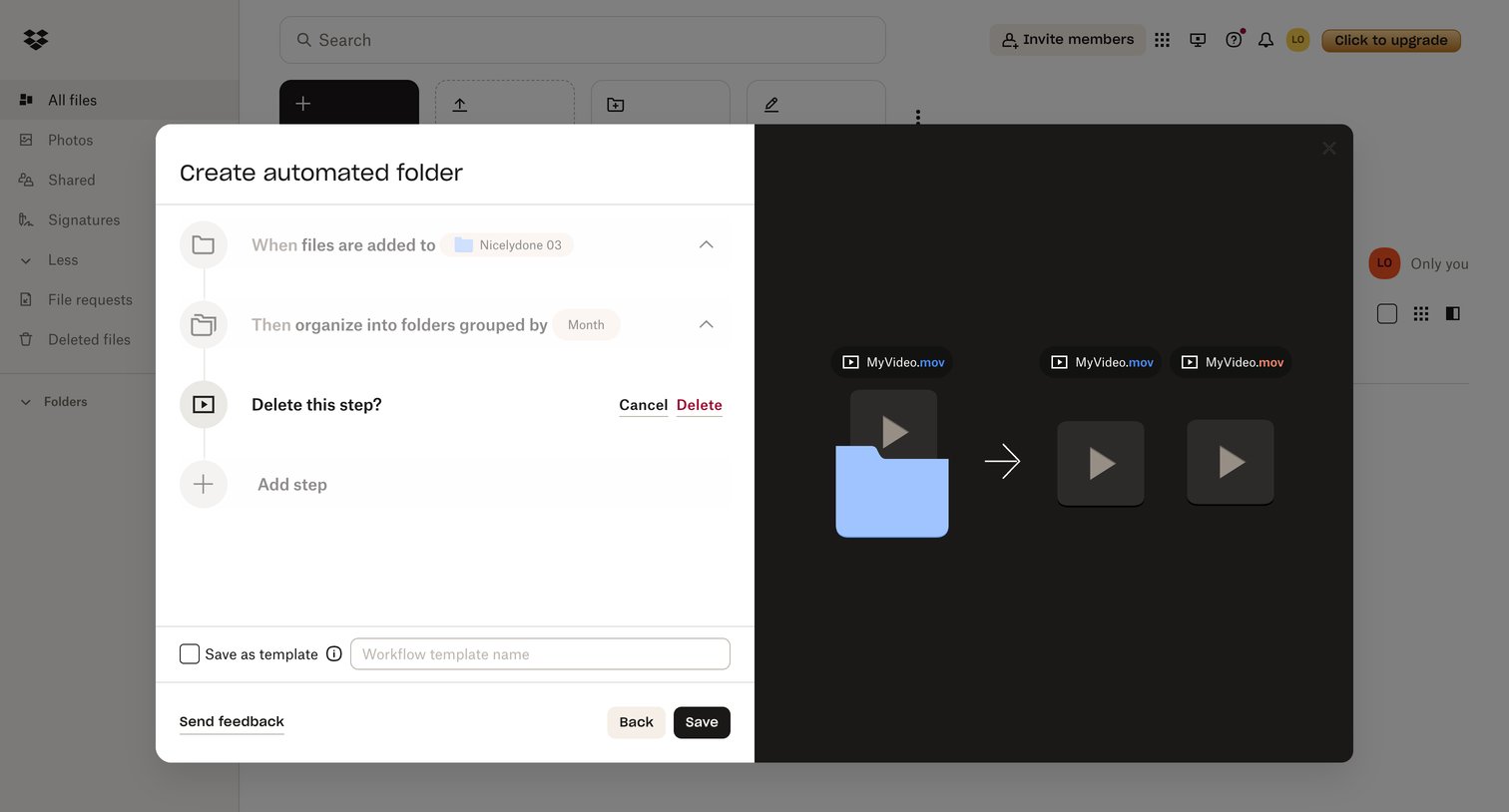 Dropbox - Files - Dropbox screen