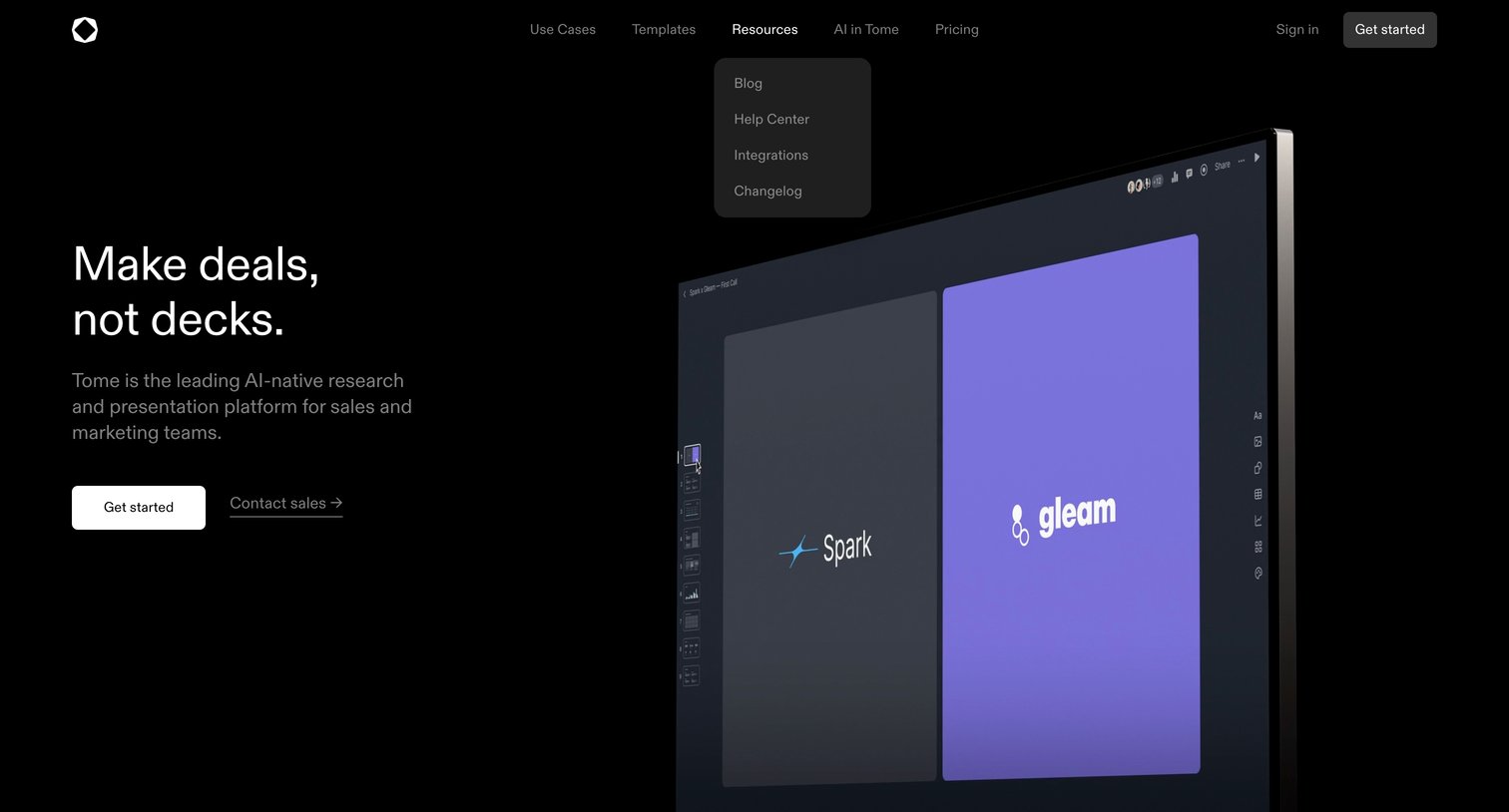Tome - Tome — More effective business presentations screen